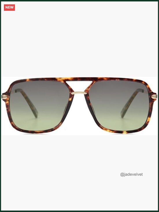Retro Square Aviator Sunglasses - Polarized UV400 main image 4